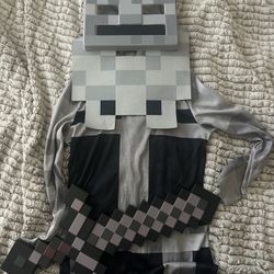 Minecraft Skeleton Costume with Sword & Mask