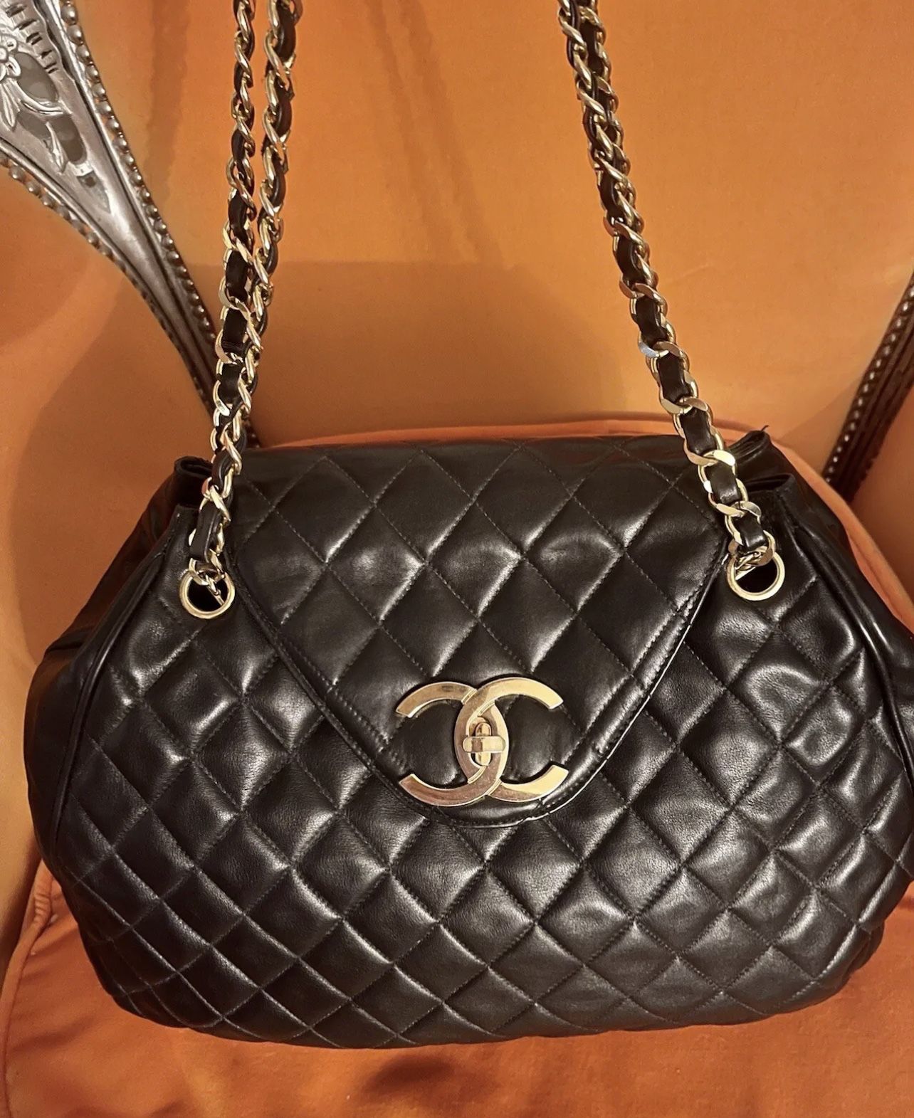 Auth CHANEL Jumbo Maxi Black Flap Quilted Purse Handbag Chain Travel Bag Rare!!   This Beautiful CHANEL bag is very rare!! I haven’t seen one like thi