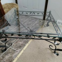 Coffee table made from thick glass and metal! Excellent  Shape