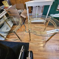 Glasstop Brass Tables