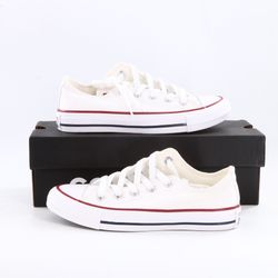 CONVERSE W7652 Chuck Taylor All Star Ox White Canvas Sneakers Size 5 
