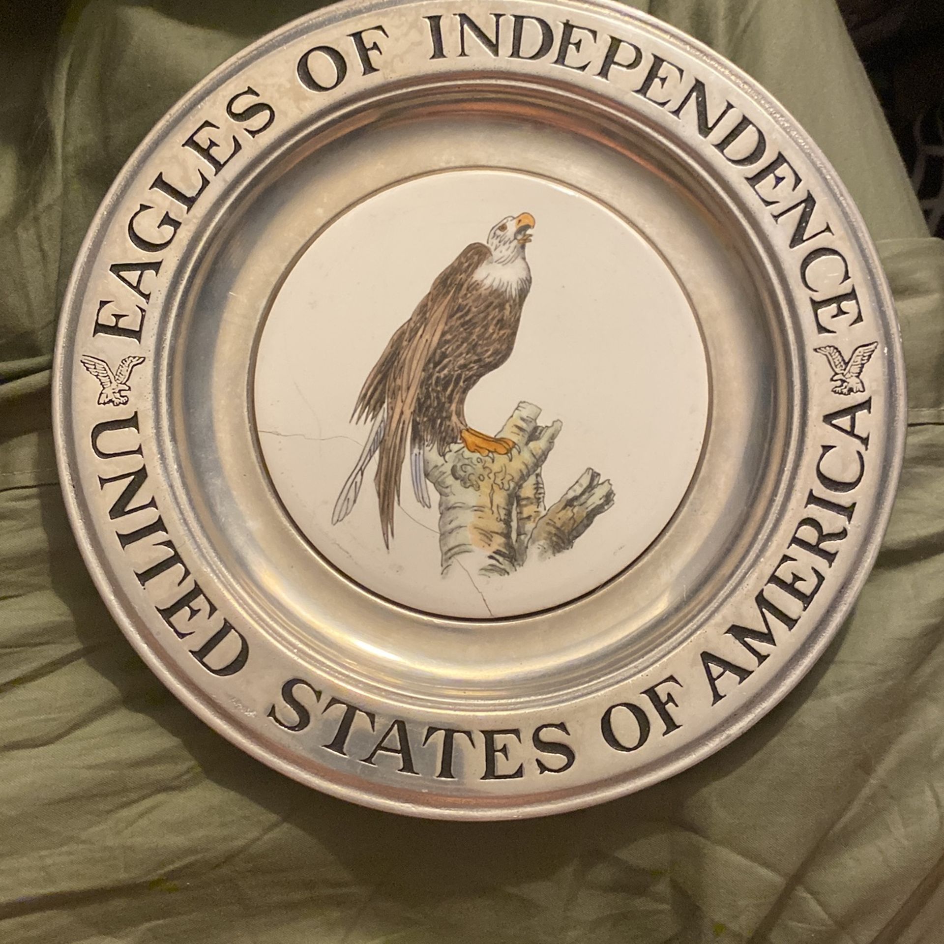 Bwp Pewter Eagles Of Independence Commemorative Plate