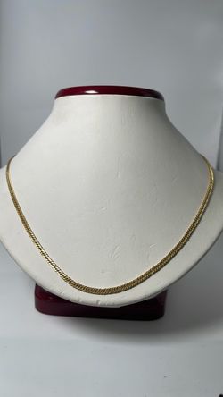 18k gold hollow curb chain necklace