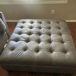 Grey Oversized Ottoman