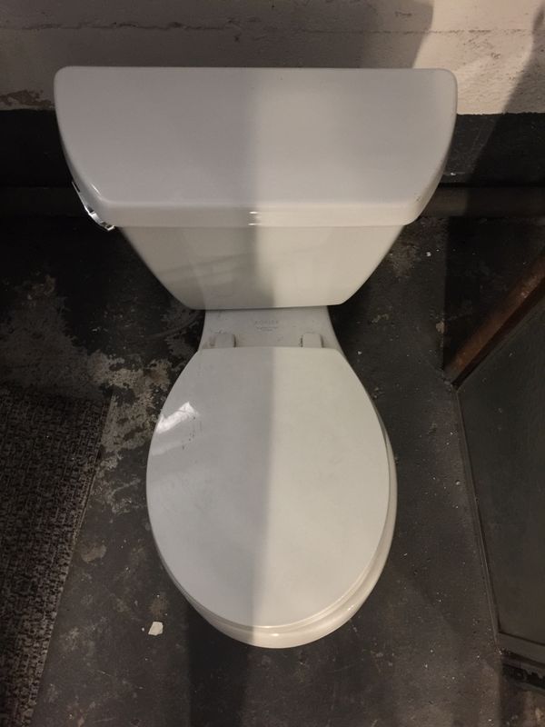 New Kohler White Toilet With Tank 1.6 Gallon Flush W/ All Plumbing for