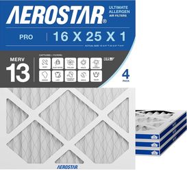 Aerostar 16 x 25 x 1 Merv 13 Filter (4 pack)