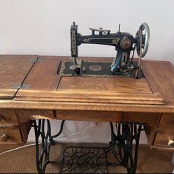 Antique Sewing Machine with Table