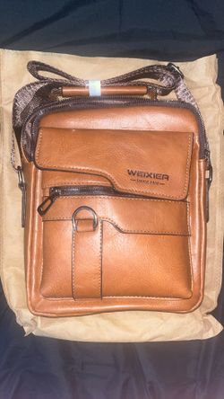 Zipper Buckle Leather Messenger Bag Crossbody Shoulder Bag