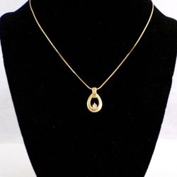 14k Solid Gold (Tested) Gorgeous Diamond Necklace & Pendant Set for Sale 
