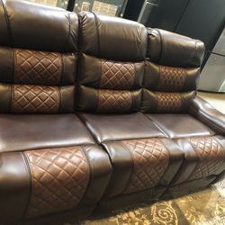 Brand New 3 Piece Reclining Set On Sale 