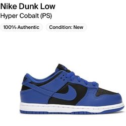 NIKE DUNK LOW Hyper COBALT BLUE Kids SIZE 1