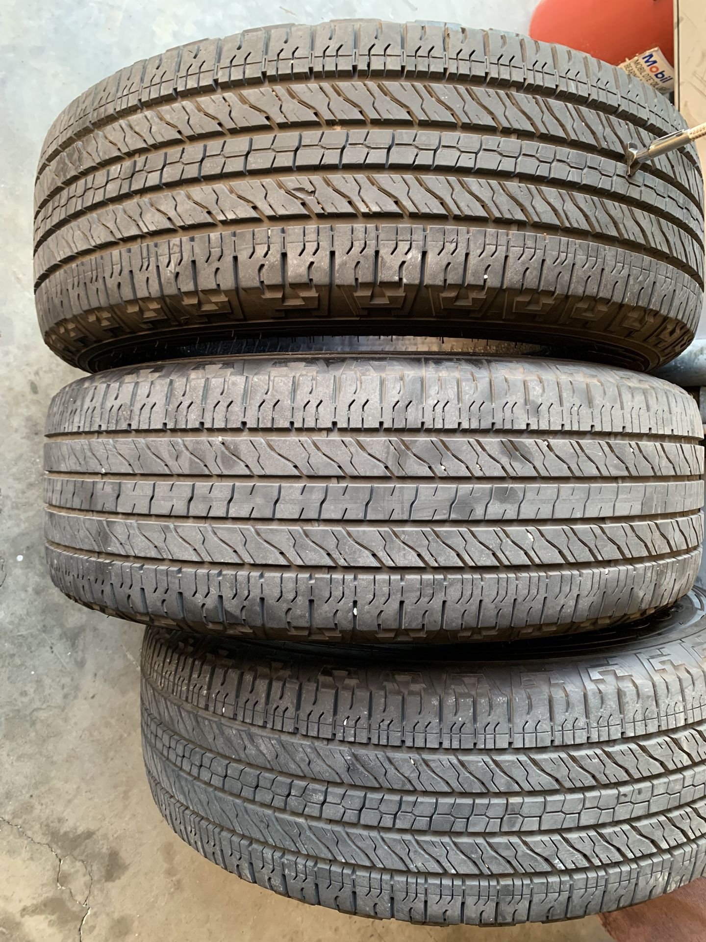 3 goodyear wrangler fortitude ht tires , 225/65/17