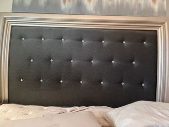Ashley’s champagne finish Queen bed set
