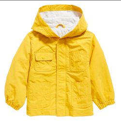 Old Navy Yellow Hooded Jacket Toddler Girls Size 2T Casual Long Sleeve