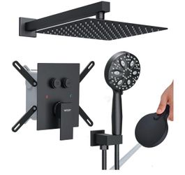 Matte Black Shower System with Handheld