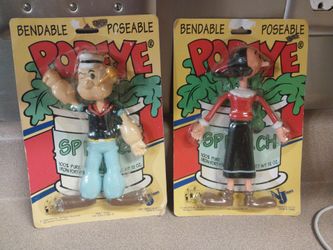 Vintage Popeye & Olive oil figures