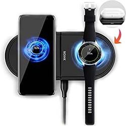 Dual Wireless Charger Pad Compatible with Samsung Galaxy Watch 