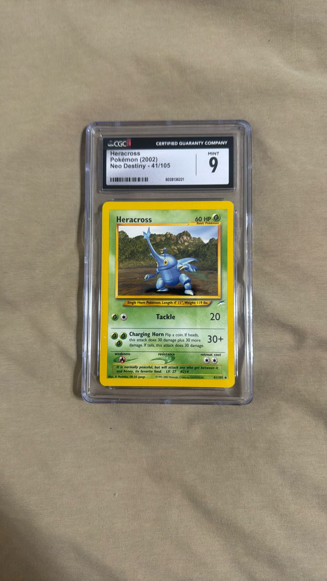 Pokemon TCG Neo Destiny Heracross Non Holo CGC 9