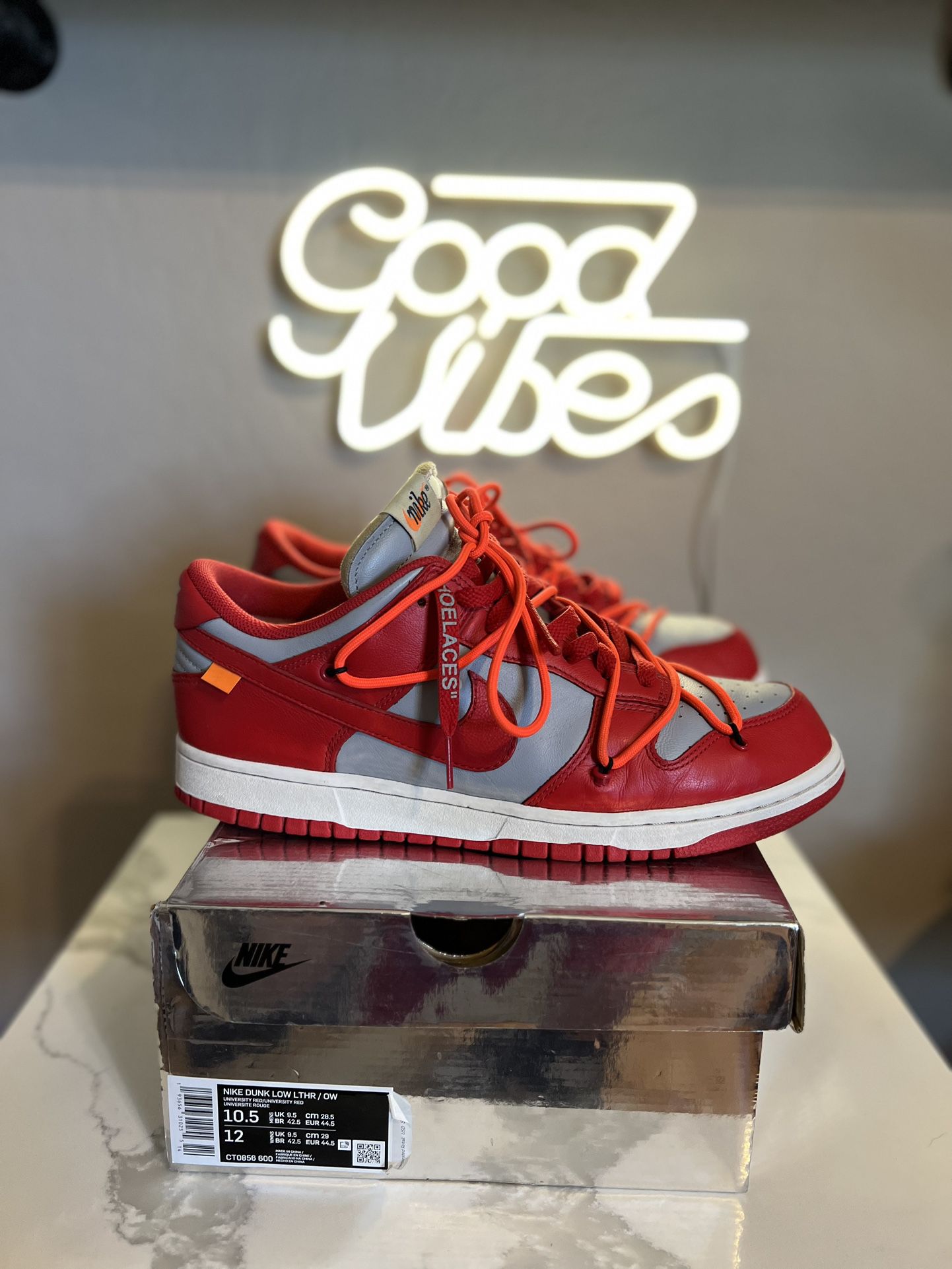 Nike Off-White Dunk Low ‘University low’ Size 10.5 