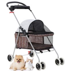 Leopard Print Pet Stroller 