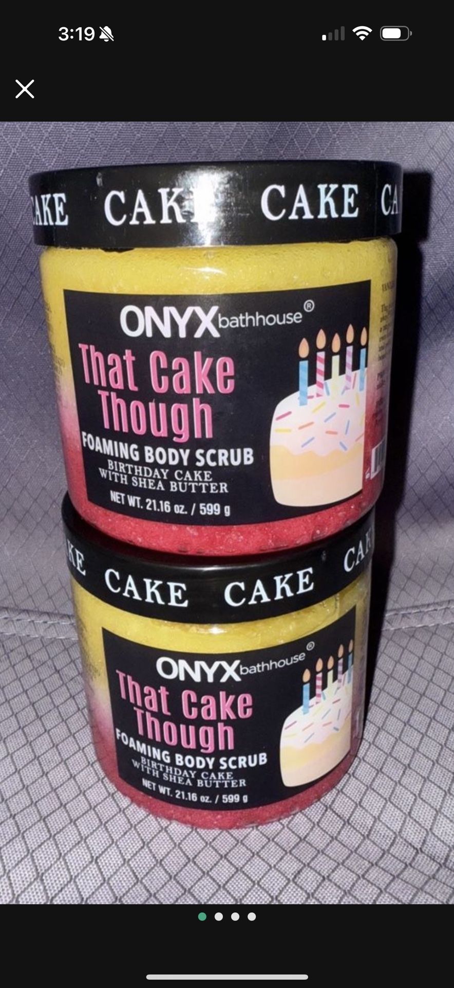 2 ONYX FOAMING BODY SCRUB 🎂THAT CAKE THOUGH BIRTHDAY CAKE 🎂