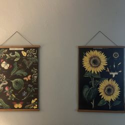 3 Floral Poster Wall Decor 