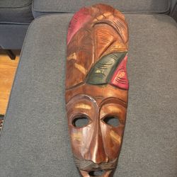 🔥 African Tribal Mask – Hand Carved, Marked ‘Jambo Kenya’