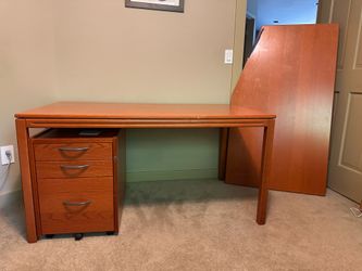 IKEA Business L-Shaped Desk Set with Bookcase & Filing Cabinet
