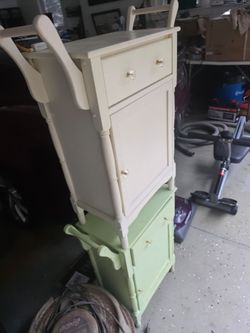 Vintage Green & White Cabinet