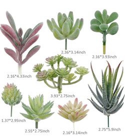 16 Pack Artificial Succulent Plants Artificial Mini Fake Plant for Lotus Landscape Decorative Garden Arrangement Decor Thumbnail