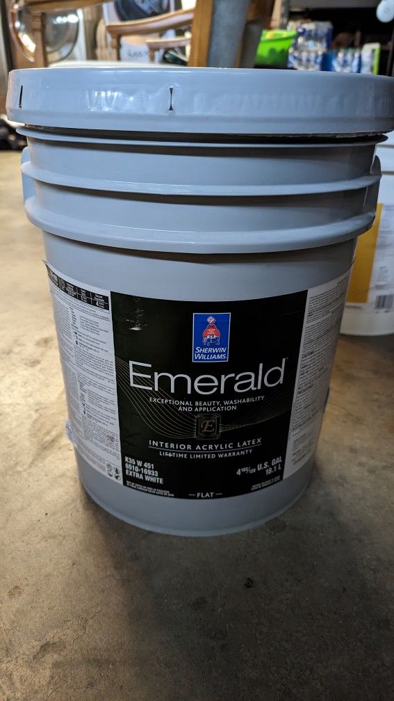 Sherwin Williams Emerald Interior Acrylic Latex 5 Gallons - Brand New Full Unopened