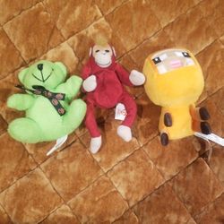 Small Plushie Minecraft, Halloween, and TY Monkey Bundle/lot 