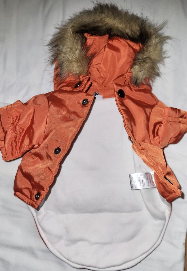 AirForce Dog Fleece Parka Jacket w/Removable Fur Hat, Small, New