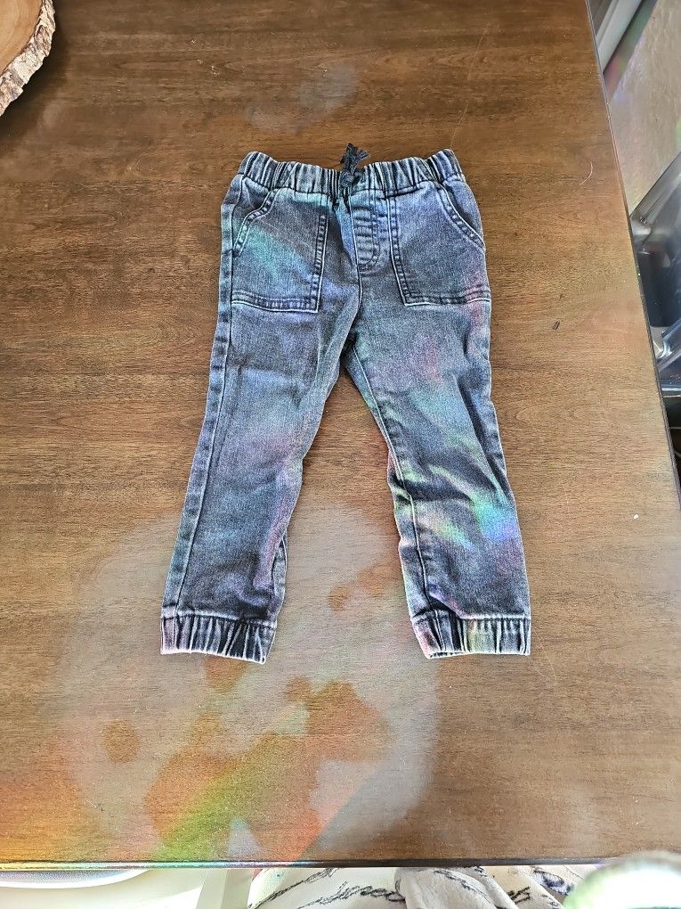 Toddler Boy Gray Denim Pant Jogger