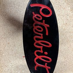 New 8”x3” Peterbilt Truck Grill Emblem Black/Red
