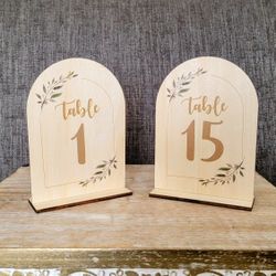 Table Numbers For Wedding, 1-15