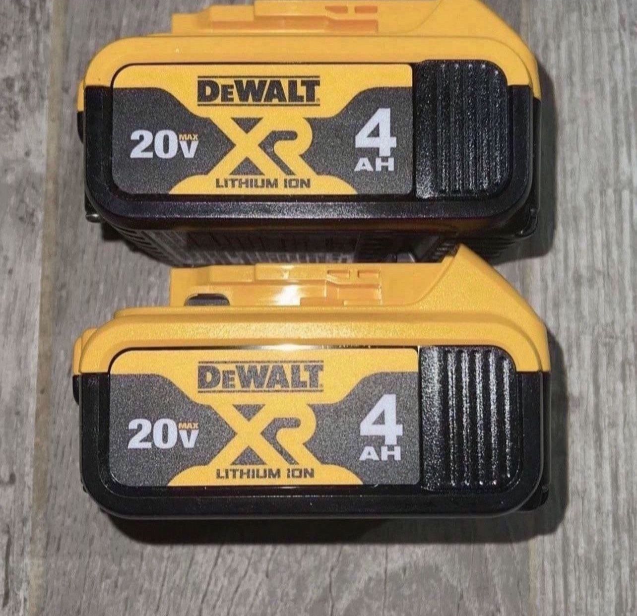 NEW DEWALT 20-Volt MAX XR Premium Lithium-Ion 4.0Ah Battery Pack (2-Pack) $120 FIRM