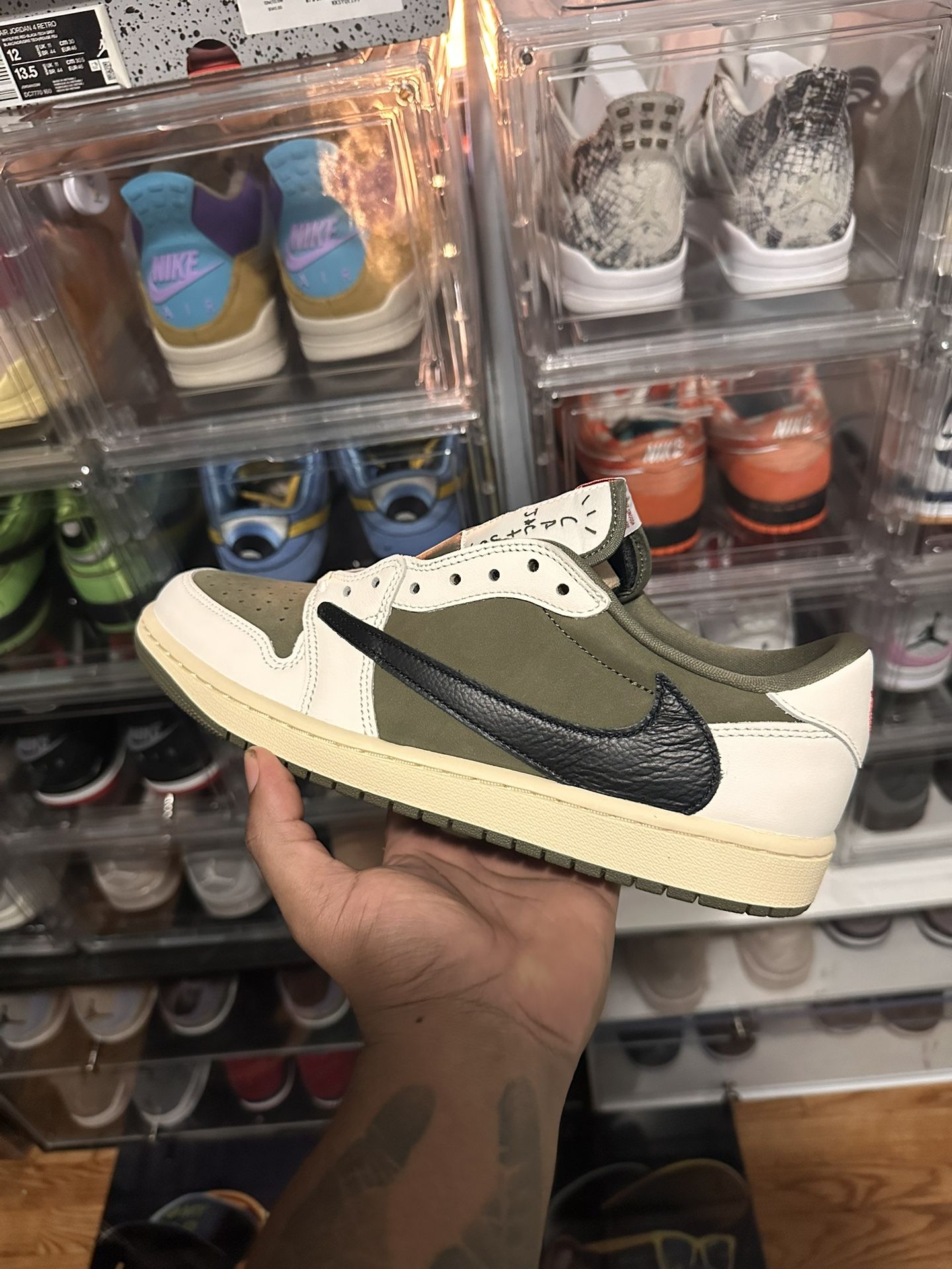 Size 10 Travis Scott x Jordan 1 Low Reverse Olive/Medium Olive