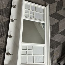 Walled  Coatrack Mirror Picture Frame Shelf 