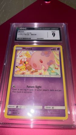 Munna Pokemon Card CGC Mint 9 Unified Minds 88/236