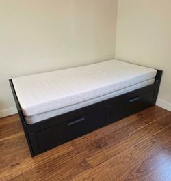 IKEA BRIMNES twin day bed with 2 mattresses