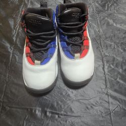 Jordan 4 Retro OG Sneakers Black/Fire Red-Deep Royal Blue, Size 10c