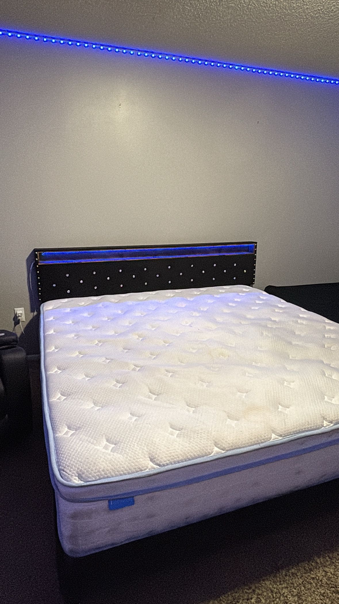 Bed with mattress both size King and three-seater sofa