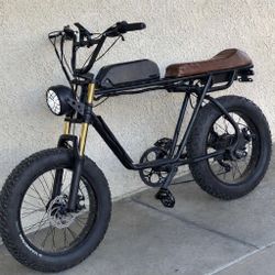 Electric Bike 750W Super73 Style Fat Tire Clean Throttle and pedal assist