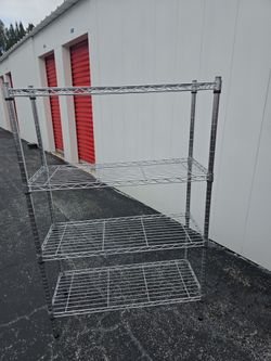 Heavy Duty 4 Tier Chrome Wire Shelving Rack – Garage Storage Shelves