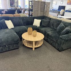 Sleeper Sectional In Corduroy 