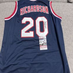 Michael Ray Richardson Signed Autograph Custom Jersey - JSA Coa- Knicks Nets