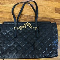 Joy & Iman Quilted Large Tote With Beaded Accents Brand New 