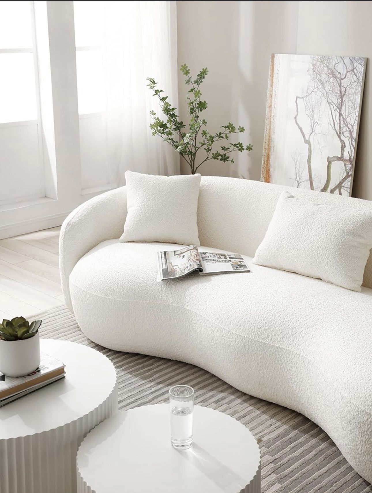 Sectional Sofa Teddy 103” With 4 Pillows 