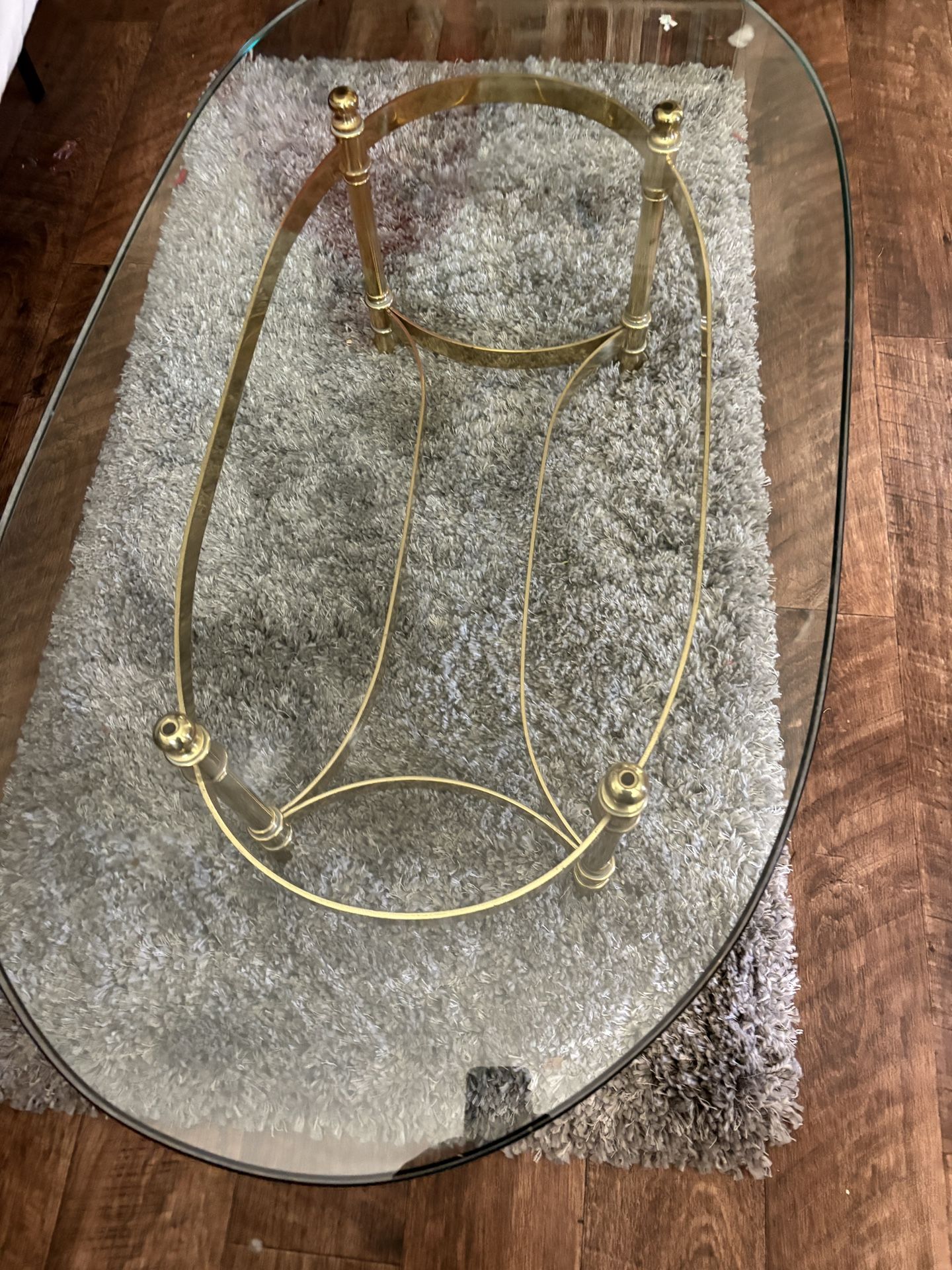 Glass And Brass Coffee Table